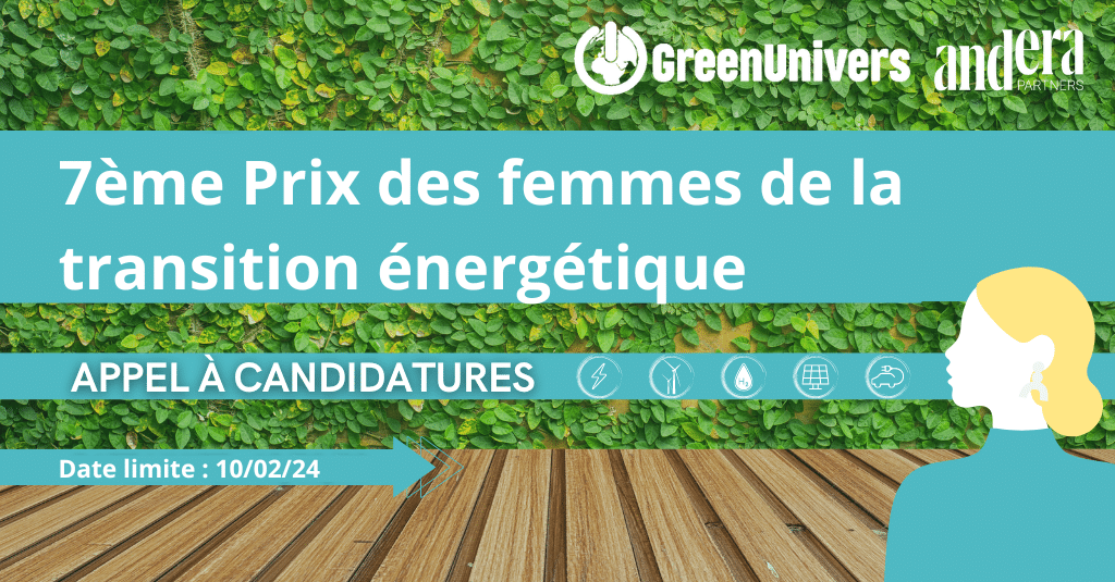 Bannière du prix des femmes de la transition énergétique